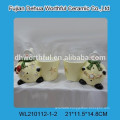 Beautiful christmas flower pots ceramic snowman figurine with led light